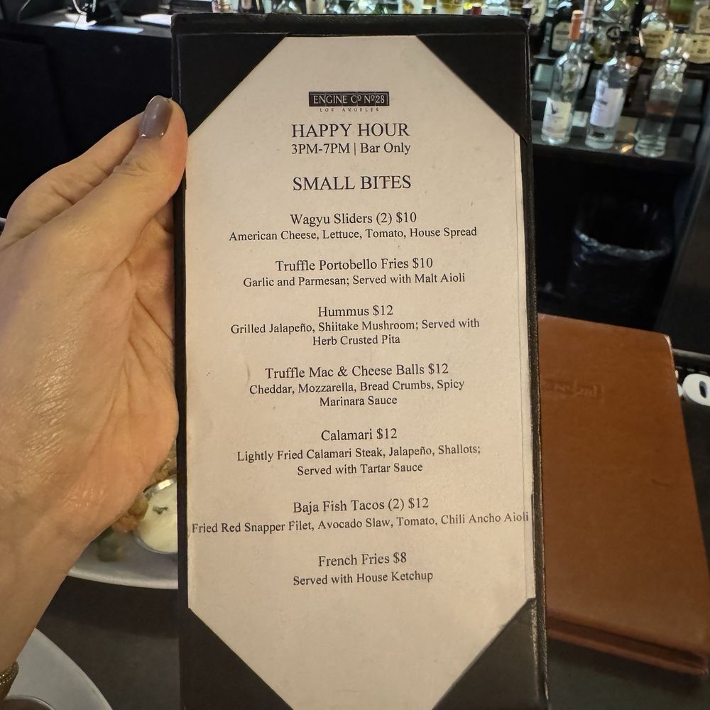 Engine Co No 28 - Happy hour menu - American Near Me - Los Angeles, California Engine Co No 28 - Happy hour menu - American Near Me - Los Angeles, California