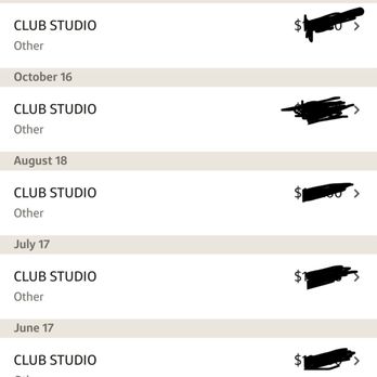 Club Studio - Charges from June to December (December pending) - Gyms Near Me - Irvine, California
