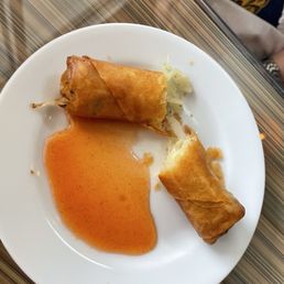 Spring roll with sauce