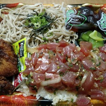 Don Quijote - Soba combo with ahi poke and chicken karaage - International Grocery Near Me - Honolulu, Hawaii Don Quijote - Soba combo with ahi poke and chicken karaage - International Grocery Near Me - Honolulu, Hawaii