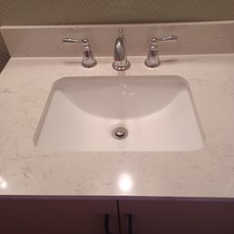 This is one of the sink faucets he installed.