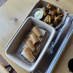 Little Fish - Echo Park - Brown cheese toast + crispy nori potatoes
