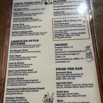 Picha's Czech-American Restaurant - menu 2/24 - Czech Near Me - West, Texas Picha's Czech-American Restaurant - menu 2/24 - Czech Near Me - West, Texas