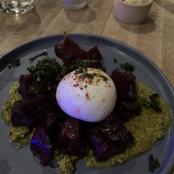 Seneca - Beet & burrata salad over pistachio cream - New American Near Me - Saratoga Springs, New York