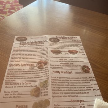 Cabrillo Park Café - Menu (1) - Breakfast & Brunch Near Me - Fremont, California Cabrillo Park Café - Menu (1) - Breakfast & Brunch Near Me - Fremont, California