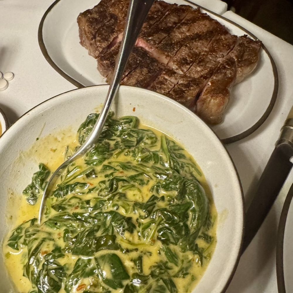 Nicholson Muir Distinguished Meats - 16 oz Prime Ribeye with Creamed Spinach. - Butcher Near Me - Boynton Beach, Florida Nicholson Muir Distinguished Meats - 16 oz Prime Ribeye with Creamed Spinach. - Butcher Near Me - Boynton Beach, Florida