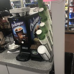 Jiffy Mart - Can't use your own cup anymore to stop the spread but you can however use a cup and lid people have groped, coughed , or sneezed on
