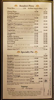 Menu photo 2 Rosalia's Pizzeria Forest Hills, NY Menu photo 2 Rosalia's Pizzeria Forest Hills, NY