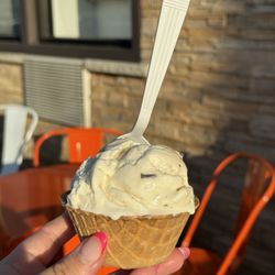 Dumbo Ice Cream - Chocolate Chip Cookie Dough in a waffle bowl