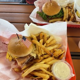 Really good burgers. Fries were a little cold. But still pretty delicious. Really good burgers. Fries were a little cold. But still pretty delicious.