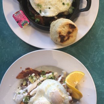 Cyclops Cafe and Lounge - Cajun hash (on top) & Chilaquiles (on bottom) - Burgers Near Me - Seattle, Washington