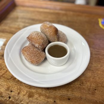 Luquins 454 - Mini Malasadas w/ caramel rum sauce - Mexican Near Me - Hilo, Hawaii