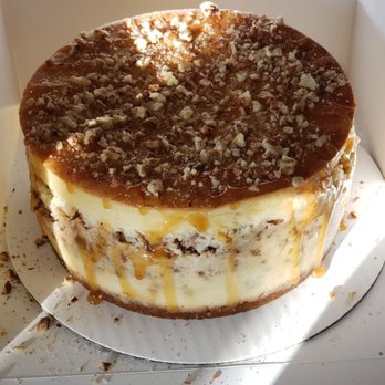 Apex Cheesecakes - Sea Salt Caramel Pecan cheesecake with a vanilla cookie crust. - Desserts Near Me