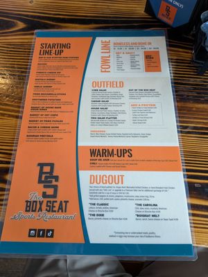 Menu photo 6 The Box Seat Greensboro, NC