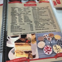 Menu desserts