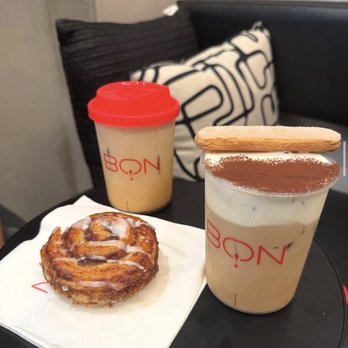 Bon - Iced honey cinnamon latte, tiramisu latte, and cinnamon bun - Coffee & Tea Near Me - Boston, Massachusetts Bon - Iced honey cinnamon latte, tiramisu latte, and cinnamon bun - Coffee & Tea Near Me - Boston, Massachusetts