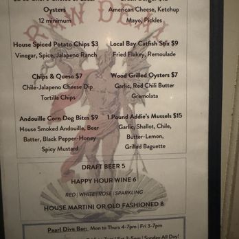 Pearl Dive Oyster Palace - Happy Hour menu - Seafood Near Me - Washington, DC, District of Columbia Pearl Dive Oyster Palace - Happy Hour menu - Seafood Near Me - Washington, DC, District of Columbia