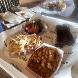 BBQ Beans, Pork Rib Tray BBQ Beans, Pork Rib Tray