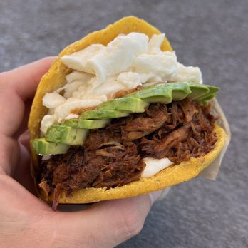 The Arepa Stand - shredded beef with hand made cheese and avocado - Breakfast & Brunch Near Me - Los Angeles, California The Arepa Stand - shredded beef with hand made cheese and avocado - Breakfast & Brunch Near Me - Los Angeles, California