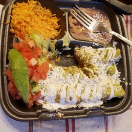 Enchiladas verdes dinner. Delicious!