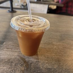 Cold brew with macadamia nut milk Cold brew with macadamia nut milk