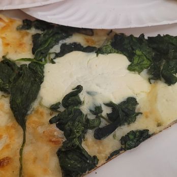 Home Slice Pizza - White pie with spinach - Pizza Near Me - Austin, Texas