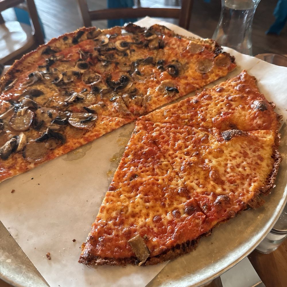 Half plain half mushroom and sausage