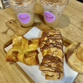 Espressito - 2 Shaken Chocomil, apple Square, Dubai Churro, W Roll (nutella, Dubai) - Coffee & Tea Near Me - Turlock, California Espressito - 2 Shaken Chocomil, apple Square, Dubai Churro, W Roll (nutella, Dubai) - Coffee & Tea Near Me - Turlock, California