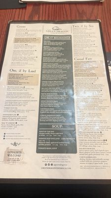 Menu photo 8 Green Dragon Tavern & Museum Carlsbad, CA