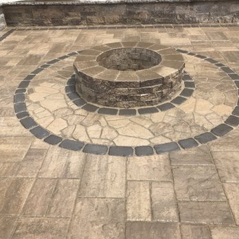 Techo Bloc Valencia Firepit With Techo Bloc Villagio Borders