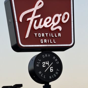 Fuego Tortilla Grill - Street sign - Tex-Mex Near Me - San Marcos, Texas