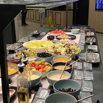 Kyra Lounge - Terminal 1 - Salad bar was being freshly stocked - Airport Lounges Near Me - Hong Kong, HK