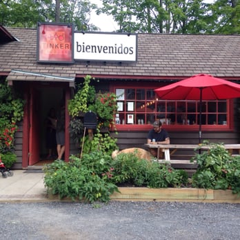 Tinker Taco - Entrance is off the street. Outside tables with umbrellas - Mexican Near Me - Woodstock, New York Tinker Taco - Entrance is off the street. Outside tables with umbrellas - Mexican Near Me - Woodstock, New York