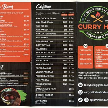 Curry Hut - Menu and prices as of 9/25/26 - Indian Near Me - Whittier, California Curry Hut - Menu and prices as of 9/25/26 - Indian Near Me - Whittier, California