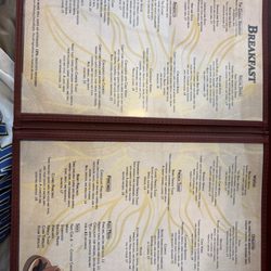 Breakfast menu