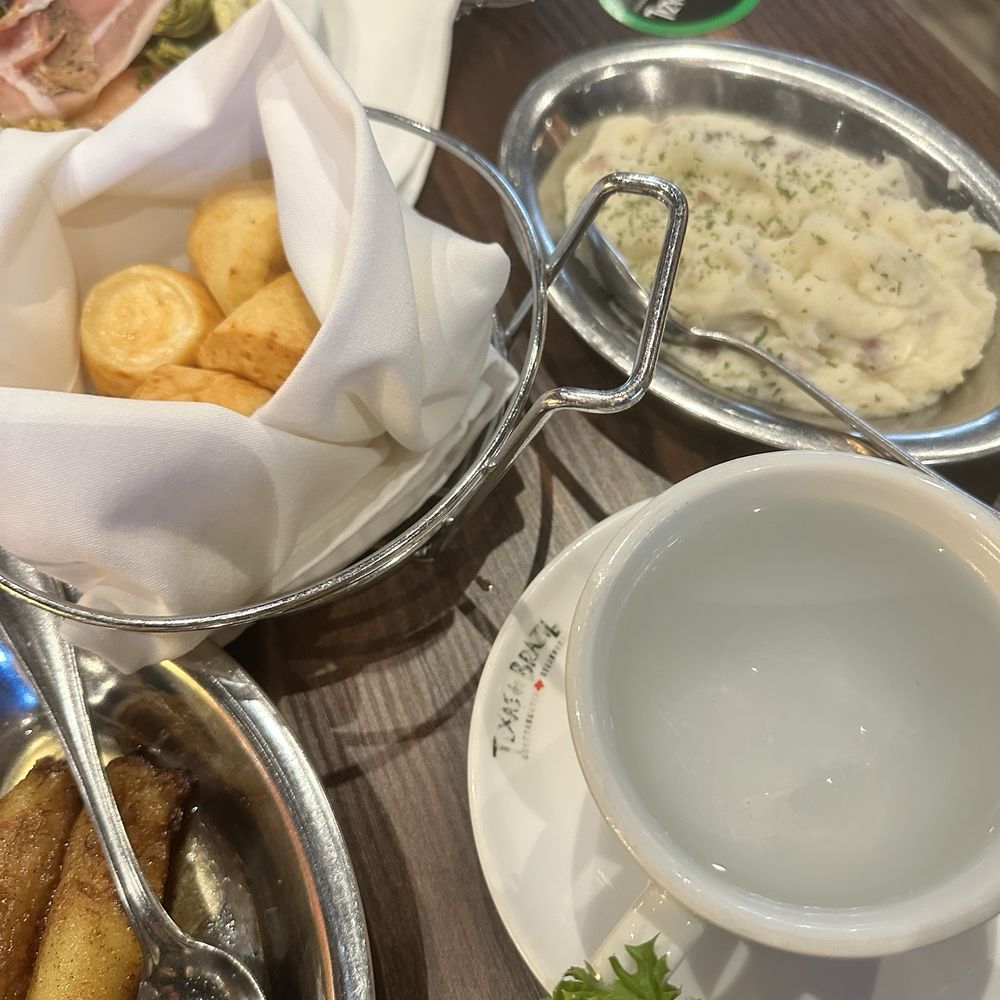 Texas de Brazil - Garlic Mashed Potatoes Half-Dozen Brazilian Cheese Bread - Brazilian Near Me - Rancho Cucamonga, California Texas de Brazil - Garlic Mashed Potatoes Half-Dozen Brazilian Cheese Bread - Brazilian Near Me - Rancho Cucamonga, California