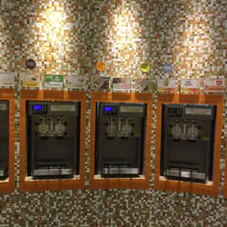 Peachwave - Some of the different types of froyo. Nice selection,Something for everyone.