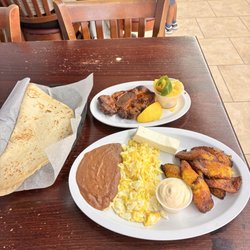 La Cocinita - Breakfast Combo w Pork Chop & Flour Tortilla