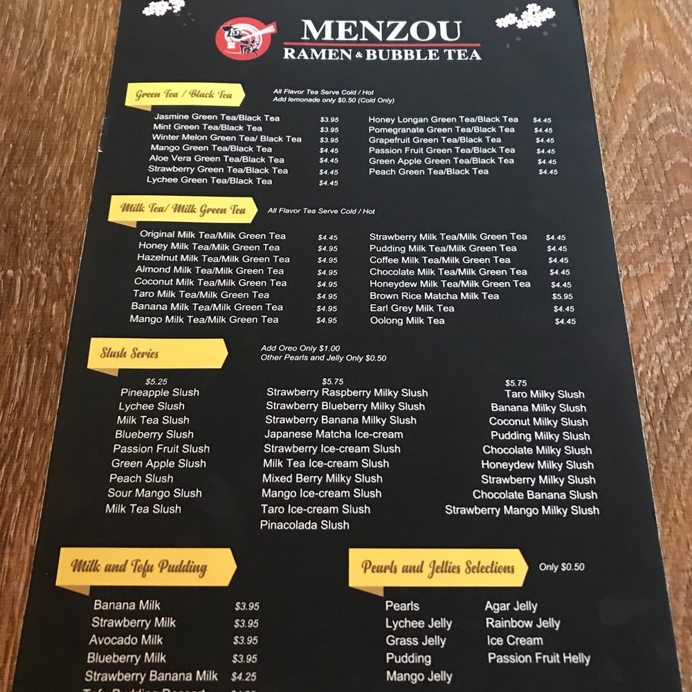 Menzou Ramen & Bubble Tea - Menu July 2018 - Ramen Near Me - Surrey, British Columbia Menzou Ramen & Bubble Tea - Menu July 2018 - Ramen Near Me - Surrey, British Columbia
