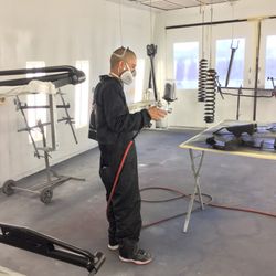 Auto-Republic Collision Repair Center - We don't only do collision repair work we do a Little custom work like painting suspension parts as you see in this pic.