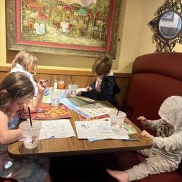 "Kids table" they provided us with coloring pages and crayons