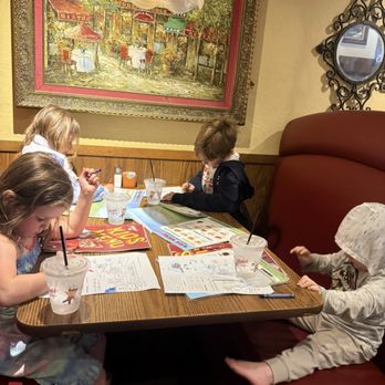 Mimi's Cafe - "Kids table" they provided us with coloring pages and crayons - Breakfast & Brunch Near Me - Anaheim, California