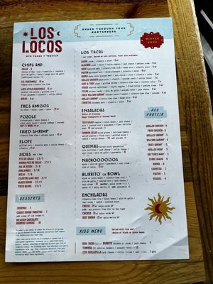 Menu photo 2 Los Locos Steamboat Springs, CO Menu photo 2 Los Locos Steamboat Springs, CO