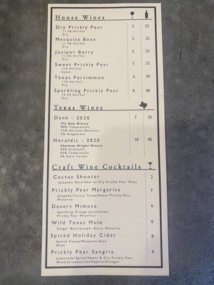 Menu photo 4 Wild Texas Wines Sonora, TX Menu photo 4 Wild Texas Wines Sonora, TX