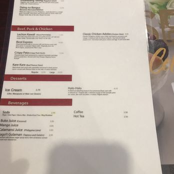 Max's Restaurant - Bloomfield - Menu back - Filipino Near Me - Bloomfield, New Jersey