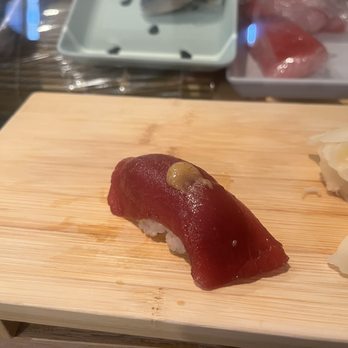 Tanoshi Sushi Sake Bar - Fatty tuna w/ Japanese mustard - Sushi Bars Near Me - New York, New York