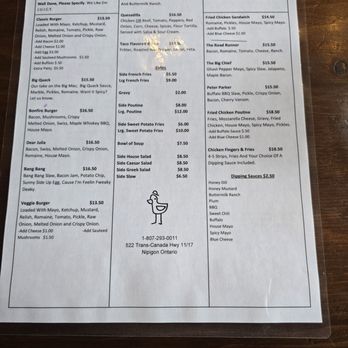 Ducky's Diner - Menu 2/2 - Diners Near Me - Nipigon, Ontario