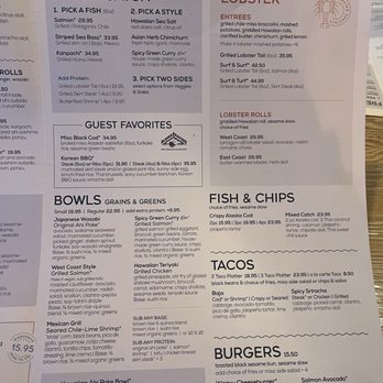Pacific Catch - Menu 2/2 - Seafood Near Me - Tustin, California