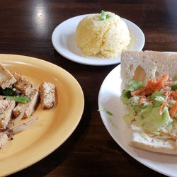 The Cajun Asian - Lemon grass tofu and fried egg banh mi