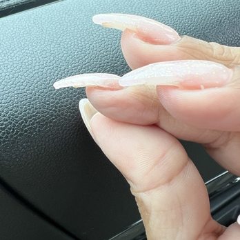 Luxe Nail Spa - You can see my nails under from the side due to filing away the new gel - Nail Salons Near Me - Lagrangeville, New York